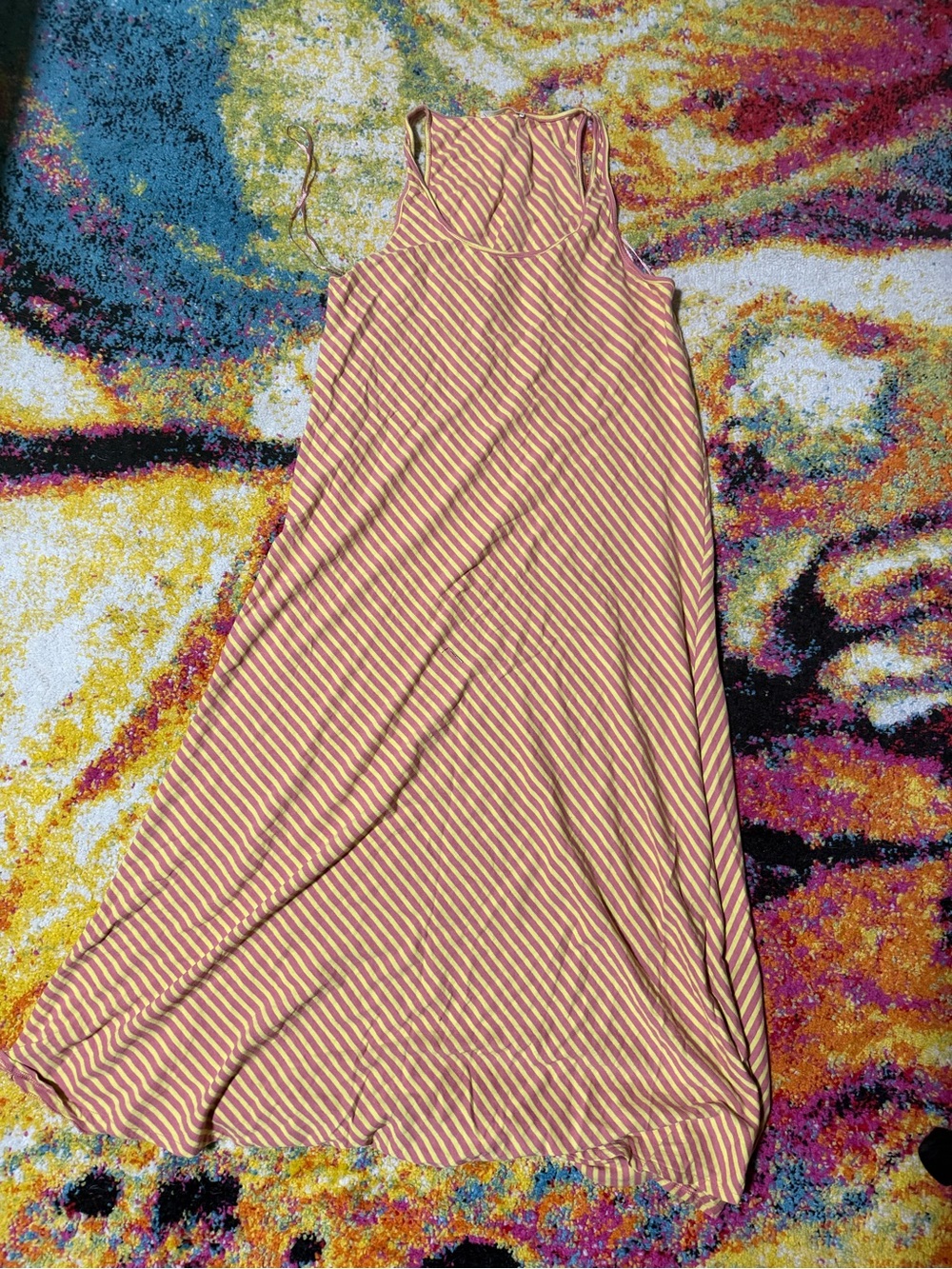 ZARA Striped Sleeveless Maxi Dress - Pink & Yellow